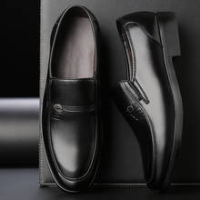 Sapatos de couro preto sem cadarço masculinos, loafers para homens tamanhos 38-48 pretos de alta qualidade festa de casamento 2024 - compre barato