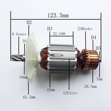 AC220-230V Armature Rotor Anchor Replace for Hilti TE-15 TE15-C 6teeth Rotor Power Tool Accessories 2024 - купить недорого