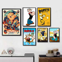 Pintura de Arte de pared para decoración del hogar, imágenes modulares de película de marinero de Popeye, póster de estilo nórdico para habitación de niños 2024 - compra barato