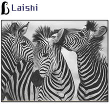 5d diy diamante mosaico moderno arte animal preto e branco zebra companheiro sala de estar decoração casa pintura diamante arte presentes 2024 - compre barato