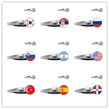 National Flag Glass Hairpins Korea,Serbia,Russia,Slovenia,Argentina,United States,Turkey,Spain,Dominica Hair Jewelry For Women 2024 - buy cheap