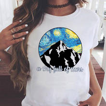 Women Graphic Mountain Space Cartoon Short Sleeve Trend 90s Summer Casual Fashion Print Female Clothes Tops Tees Tshirt T-Shirt 2024 - buy cheap