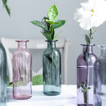Vaso de vidro colorido para decoração, vaso de vidro decorativo para casa, plantas hidropônicas, pequenas, para decoração da sala de estar, flores secas, vaso de flores 2024 - compre barato