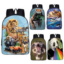 Mochila para adolescentes y niños, morral escolar de león/Tigre/panda/jirafa, mochila de hombro para hombres y mujeres 2024 - compra barato