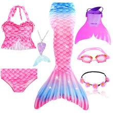 Disfraz de cola de sirena para niñas, traje de baño, Bikini, cola de sirena, para Halloween, 3 a 12 años 2024 - compra barato