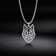 My shape Wolf Necklace for Men Women 316L Stainless Steel Necklaces Men's chain Fashion Animal Male Necklace Punk Jewelry Gifts 2024 - buy cheap