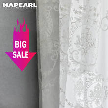 NAPEARL Tulle Curtains Luxury Embroidered White Window Sheer Voile Living Room Treatment Transparent Door European Panel 2024 - buy cheap