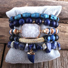 MD New Designer Boho Tiger Eye Stones Beaded Bracelet Natural Stone Charms 5pc Bracelets Sets For Women Jewelry Gift DropShip 2024 - buy cheap