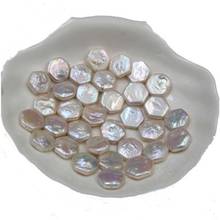 12MM 10Pcs Hexagon 100% Natural Freshwater Pearl Beads Charms Jewelry Loose Bead 2024 - buy cheap