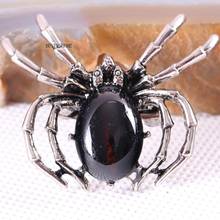 Spider Brooch Natural Stone Black Onyx CAB Cabochon Bead Pendant for Men Women DIY Jewelry Making 1Pcs K705 2024 - buy cheap