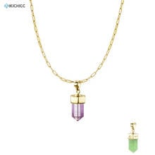 Kikichicc 925 Sterling Silver Crystal Purple Pendant Necklace Long Chain Irregular Geometric Gold Luxury Special Women Jewelry 2024 - buy cheap