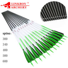 Linkboy Archery Carbon Arrow ID6.2mm Sp300-800 5inch Turkey Feather Nock Compound Recurve Bow Arrows Accessories Hunting 6PCS 2024 - buy cheap