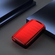Capa tpu para chave de carro mazda, capa com 3 botões inteligentes de fibra de carbono para carro mazda 3, alexa, cx4, cx5, cx8, 2019, 2020 2024 - compre barato