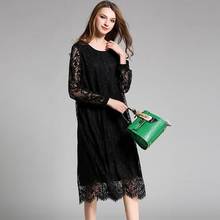 vestido de festa 2020 Autumn New Arrival  Dress Sexy plus size women lace long dresses fashion women hollow lace dress WF142 2024 - buy cheap