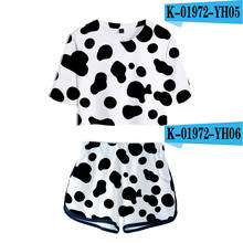 2021 Fashion Black and white cow spots T-Shirt Sets Women Summer Sexy Cute T-Shirt Shorts Suit Hot Sale Animal Stripe Print Sets 2024 - buy cheap