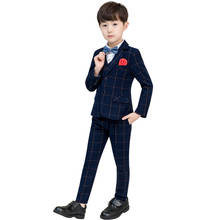 Traje infantil de outono para festa de casamento, conjunto de vestido floral para menino, fantasia de ano novo para crianças, blazer e calças 2024 - compre barato