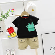 Комплект одежды для маленьких мальчиков HYLKIDHUOSE, летняя футболка с короткими рукавами и шорты, повседневная одежда для малышей и отпуска с мультипликационным рисунком, 2020 2024 - купить недорого