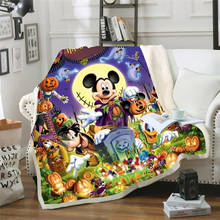 Cartoon Halloween Fleece Blanket Kids Mickey Blanket 3D Print Sherpa Blanket on Bed Home Blankets for Beds Throw Blanket 2024 - buy cheap