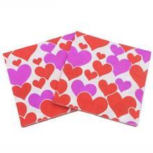 Ynaayu 20pcs/set Love Heart Paper Napkins 33*33cm Party Paper Serviettes Table Napkins For Birthday Wedding Party Supplies 2024 - buy cheap