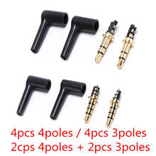 4pcs/lot 90 Degrees 3.5mm Stereo Headset Plug Jack 3 4 Poles 3.5mm Gold Plated Black Audio Plugs Jack Adaptor Connector 2024 - buy cheap