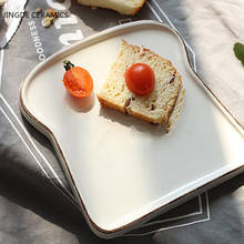 Creative Bread Shape Ceramic Tray Dish Home Decor Hotel Kitchen Tableware Supplies Home Decor Fruit Snacks Breakfast Sushi Plate 2024 - buy cheap