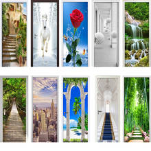 Pegatina 3D para puerta, Mural autoadhesivo de PVC, impermeable, extraíble, decoración del hogar 2024 - compra barato