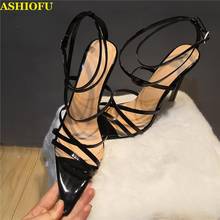 ASHIOFU Handmade Classic Ladies Sandals X-buckle Strap Pointed-toe Sexy Party Prom Shoes Evening Club Fashion Sandals Shoes 2024 - buy cheap