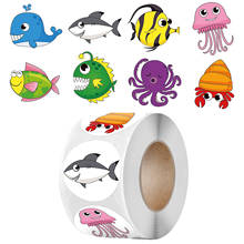 Children's Reward Motivation Sticker Marine Animal Creative School Supplies 2.5cm Round Toy Cognitive Sticker 2024 - buy cheap