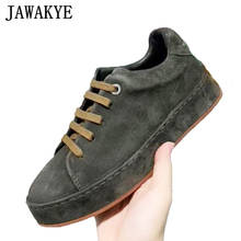 Jakakye-zapatos planos de ante para mujer, zapatillas informales con cordones y punta redonda, para caminar, de primavera 2024 - compra barato