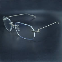 Carter-gafas de sol sin montura para Mujer, a la moda lentes transparentes, con montura dorada 2024 - compra barato
