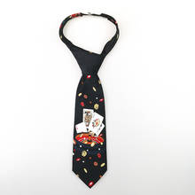 Gravata com laço para homens, gravata de 10cm com estampa de pôquer, exclusiva, masculina, com pedras, acessórios de gravata de casamento 2024 - compre barato