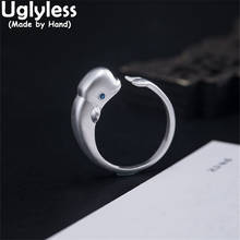Uglyless Love Ocean Dolphin Rings for Women Lovely Animal Jewelry Sets 925 Silver Asymmetric Rings Studs Earrings Blank Silver 2024 - buy cheap