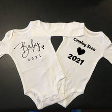 Baby Coming Soon 2021 Onesie Cotton Pregnancy Announcement Baby Bodysuit Pregnancy Reveal Bodysuits Toddler Body Baby Onesie 2024 - buy cheap