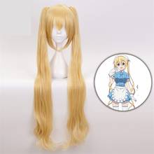 100cm Blend S Kaho Hinata Blonde Cosplay Wig Women Lolita Long Wavy Ponytails Hair Wigs for Halloween Costume+Wig Cap 2024 - buy cheap