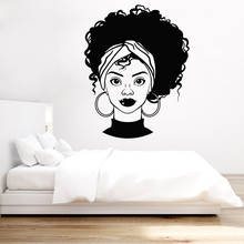 Beautiful African Girl Wall Sticker Afro Hairstyle Home Decor Beauty Salon Stickers Curls Woman Wall Art Mural Removable 2024 - buy cheap