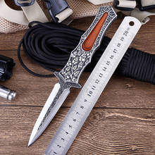 8.94''Folding Pocket Knife Outdoor Survival Tactical Knife Wood Handle 440C Steel Camping Hunting Knives Self-defense EDC Tool 2024 - buy cheap