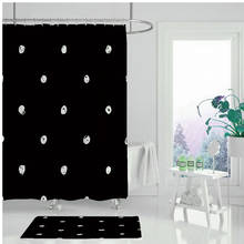 Cortina de ducha impermeable para baño, visillo de baño moderno con patrón geométrico, de poliéster, separado 2024 - compra barato