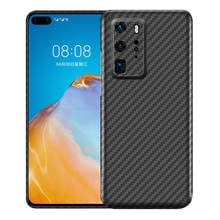 Чехол из углеродного волокна для телефона Huawei P40/P40 Pro/P40 Pro + чехол для телефона тонкий жесткий противоударный защитный чехол из настоящего углеродного волокна 2024 - купить недорого