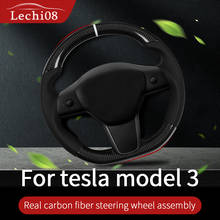 Embellecedor para volante para Tesla modelo 3, accesorios para coche, Modelo 3 tesla tres tesla modelo 3 de carbono, accesorios 2024 - compra barato