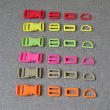 100sets/lot 25mm plastic D ring clasp adjuster slider belt strap buckle clasp for bag pet dog collar necklace sewing accessory 2024 - buy cheap