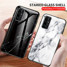 Funda de teléfono para Huawei Honor 30, cubierta de silicona suave de vidrio templado con gradiente de mármol bonito, para Honor 30S 30 Pro 2024 - compra barato