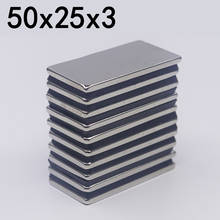 1/2/5/10Pcs 50x25x3 Neodymium Magnet 50mm x 25mm x 3mm N35 NdFeB Block Super Powerful Strong Permanent Magnetic imanes 2024 - buy cheap