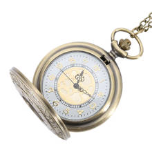 Antigo vintage número romano relógio de bolso de quartzo caso redondo pingente colar corrente relógio presentes xin-shipping 2024 - compre barato