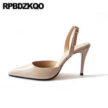 Sapato stiletto scarpin bico fino, calçado feminino luxuoso 2021 tamanhos 4 34 sexy 8cm grande 33 fino 10 42 2024 - compre barato