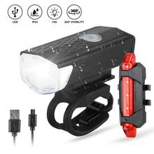 Bike Bicycle Light USB LED Rechargeable Set Mountain Cycle Front Back Headlight Lamp Flashlight 2024 - buy cheap