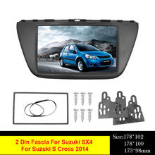 Kit de acabamento para dvd e rádio automotivo, 2 din, placa de painel estéreo com dvd e moldura de áudio, para suzuki sx4 s, cruz de 2014 painéis 2024 - compre barato