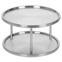 WSFS-estante de especias de acero inoxidable, bandeja organizadora giratoria de 360 grados, 2 soportes para mesa de comedor, encimeras de cocina, cabina 2024 - compra barato