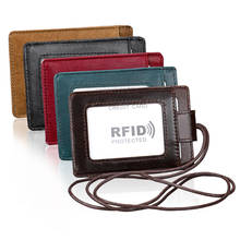 Retro Card Holder Leather ID Card Holder Bank Card Holder Photocard Holder Card Bus Card Case Lanyard Cards Cover 2024 - buy cheap