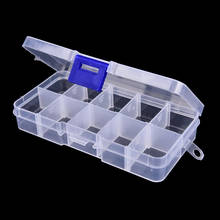 Nueva caja duradera de 10 compartimentos de plástico transparente Visible para aparejos de pesca caja de almacenamiento de Señuelos de Pesca caja de herramientas para peces 12,8*6*2,3 cm 2024 - compra barato