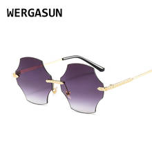 WERGASUN-gafas de sol sin montura Vintage para hombre y mujer, lentes de sol de diseñador de marca de lujo, montura grande, Retro, de gran tamaño 2024 - compra barato